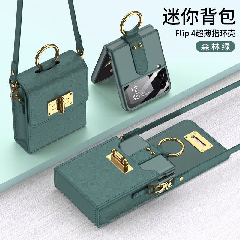 Suitable for Folding Mobile Phone Crossbody Bag Samsung Mini Bag Protective Case ins Women's Chanel Style Chain Bag Leather Case - Image 1